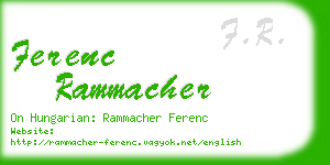 ferenc rammacher business card